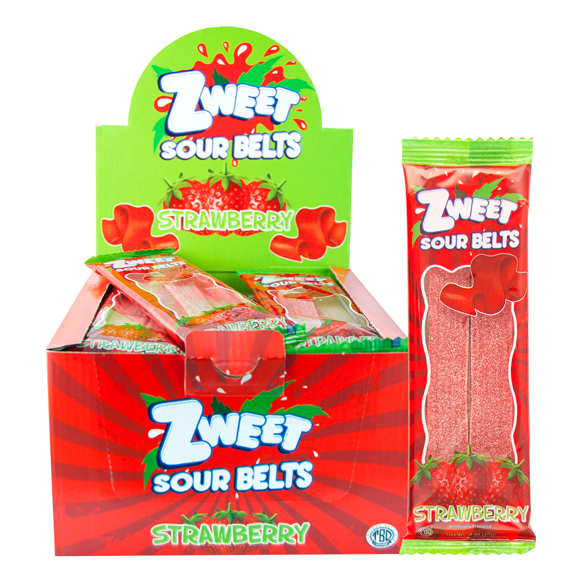 Sour Strawberry Belts, Zweet