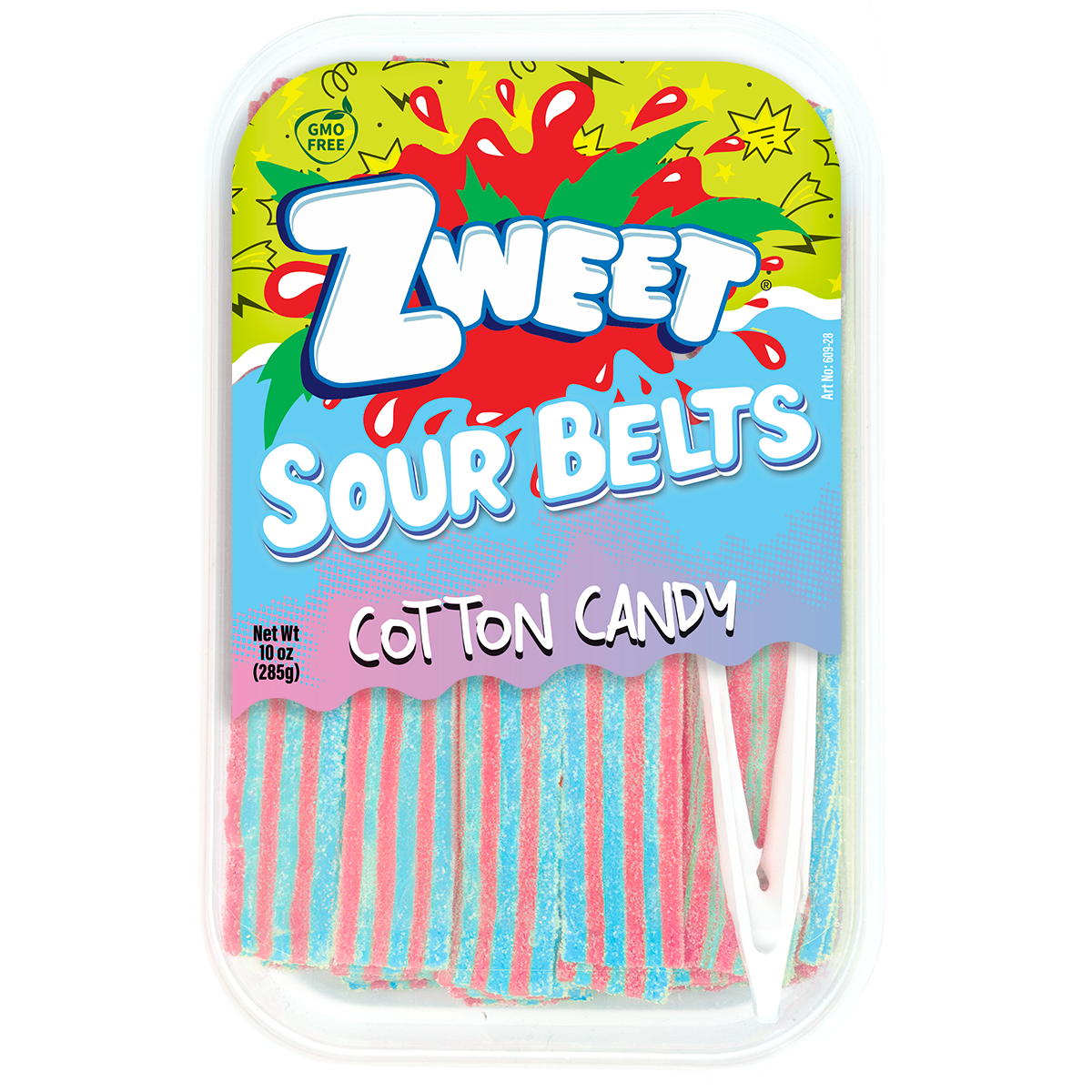 Sour Cotton Candy Belts | Zweet | 10 oz