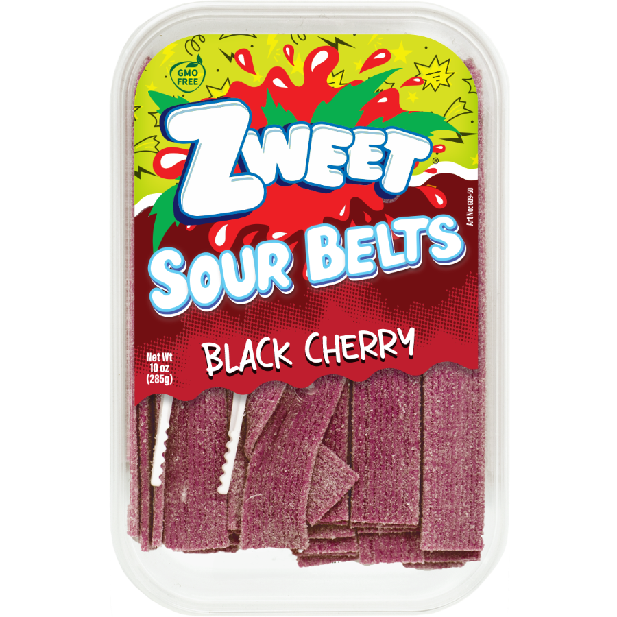 Sour Black Cherry Belts | Zweet | 10 oz