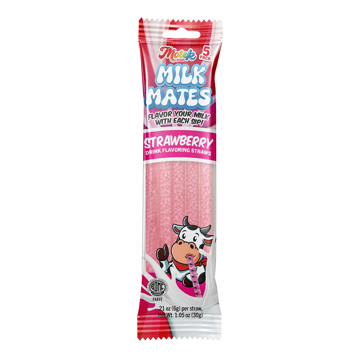 Milk Mates Straw - Strawberry, Motek