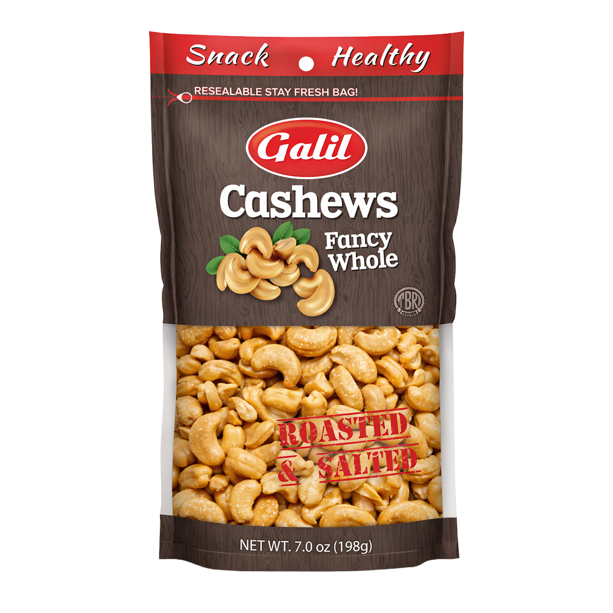 Whole Roasted/Salted Cashews, Galil