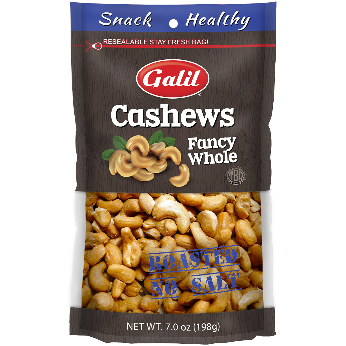 Cashews | Roasted/Unsalted | 7 oz | Galil
