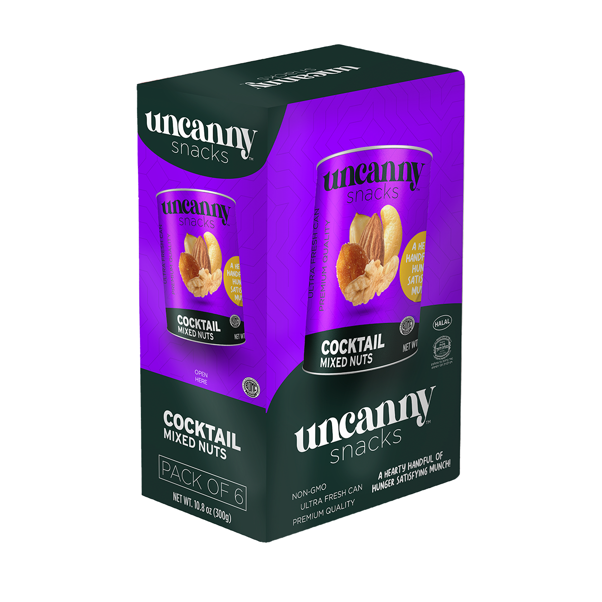 Roasted & Salted Mixed Nut Cocktail | Can | 1.8 oz | Uncanny