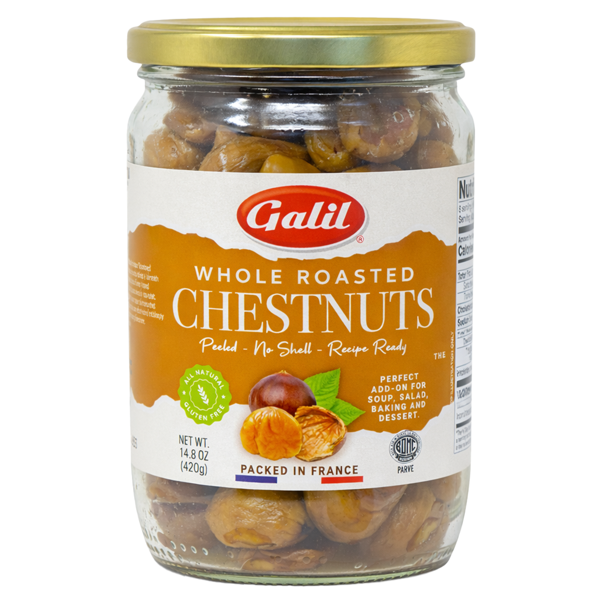 Whole Roasted Chestnuts in Jar, Galil