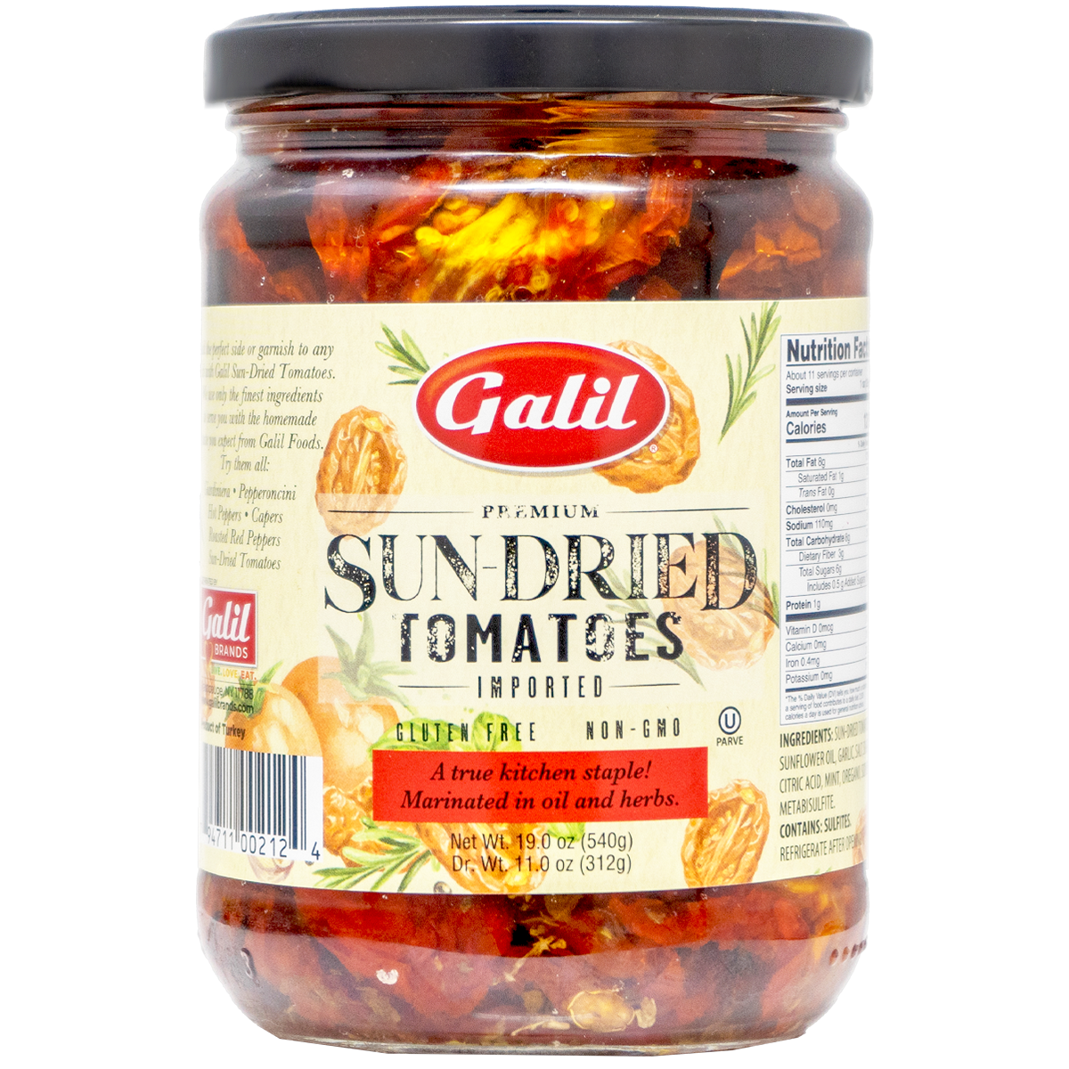 Sun Dried Tomato In Oil | Jar | 19 oz | Galil