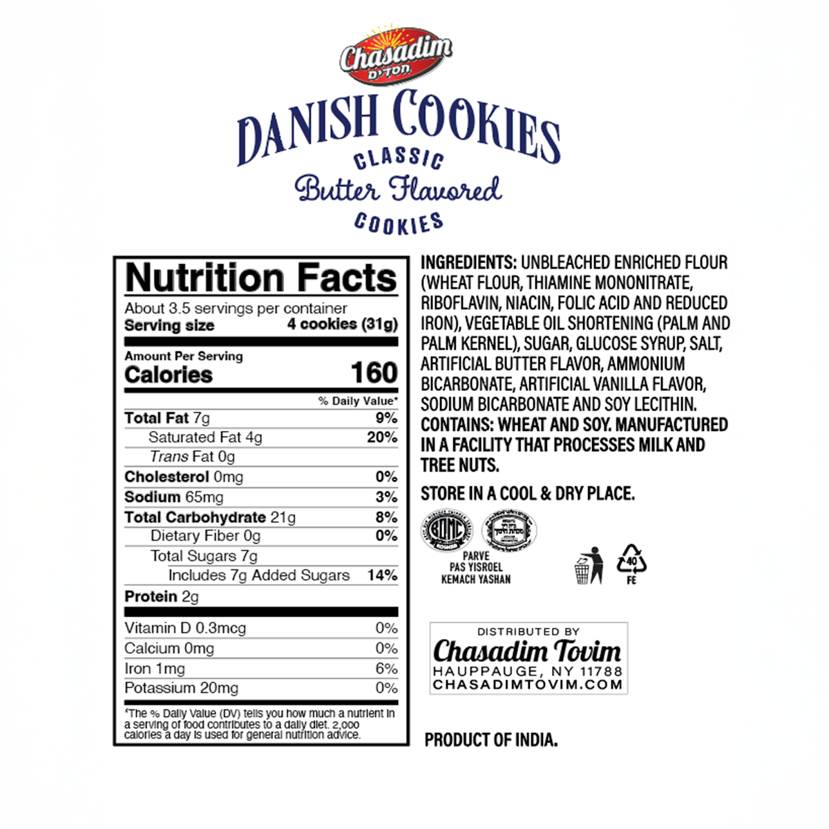 Mini-Tin Danish Cookies, Chasadim