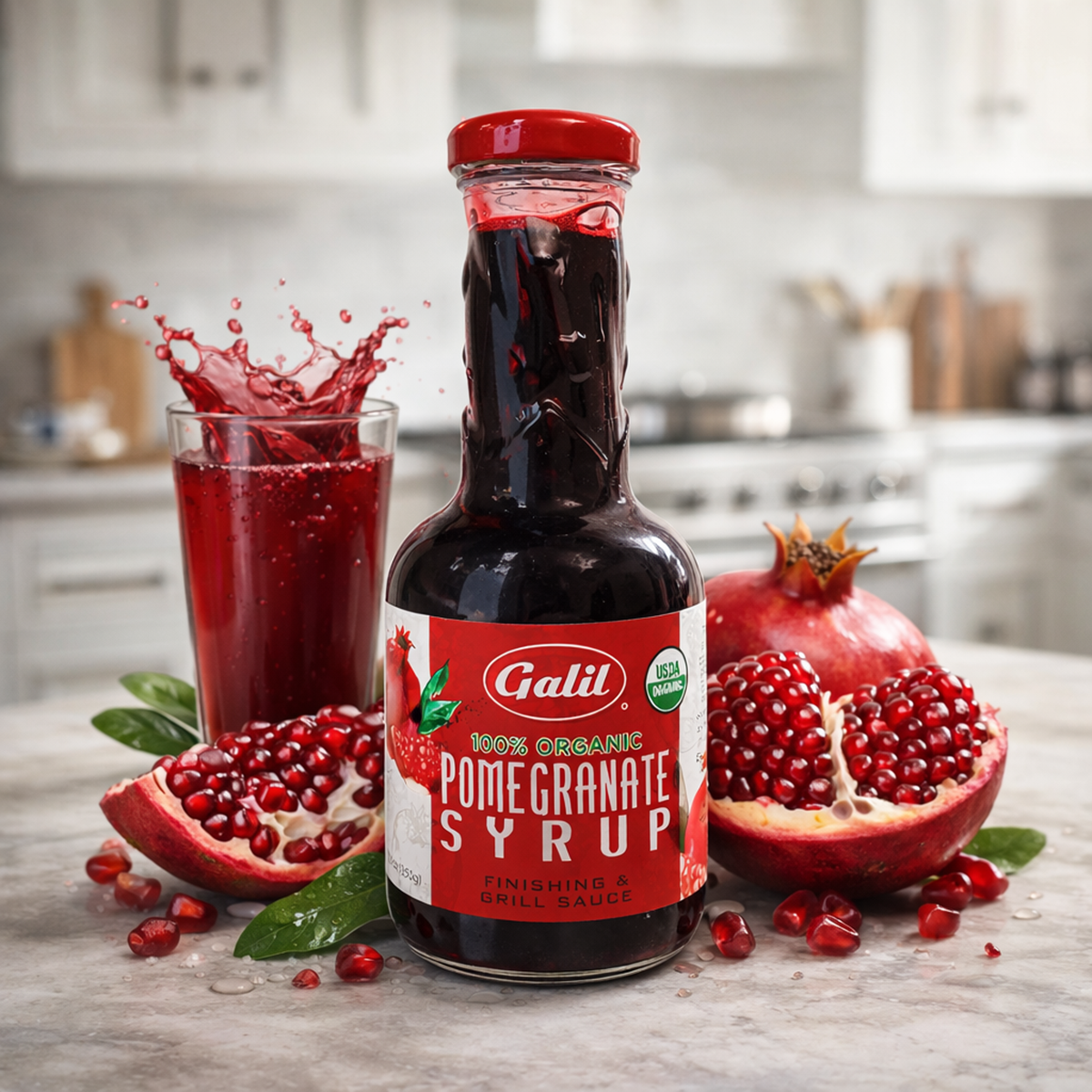 USDA Organic Pomegranate Syrup (Pomegranate Molasses), Galil