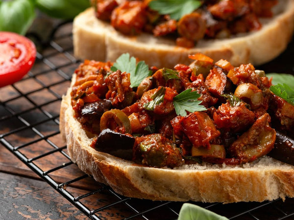 Grilled Eggplant Caponata-Style Dip