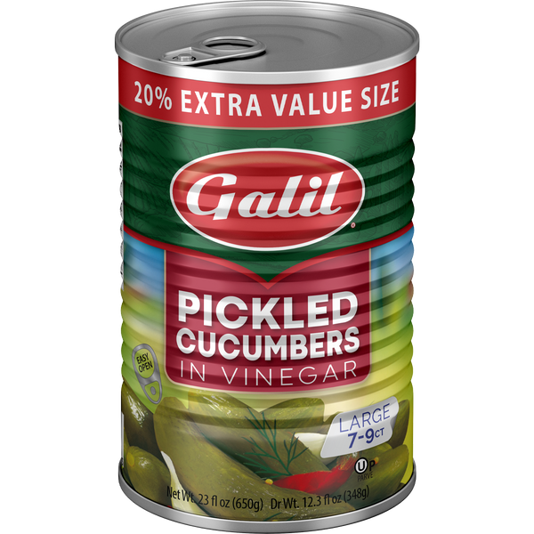 Cucumber Pickles in Vinegar, 7-9, Galil