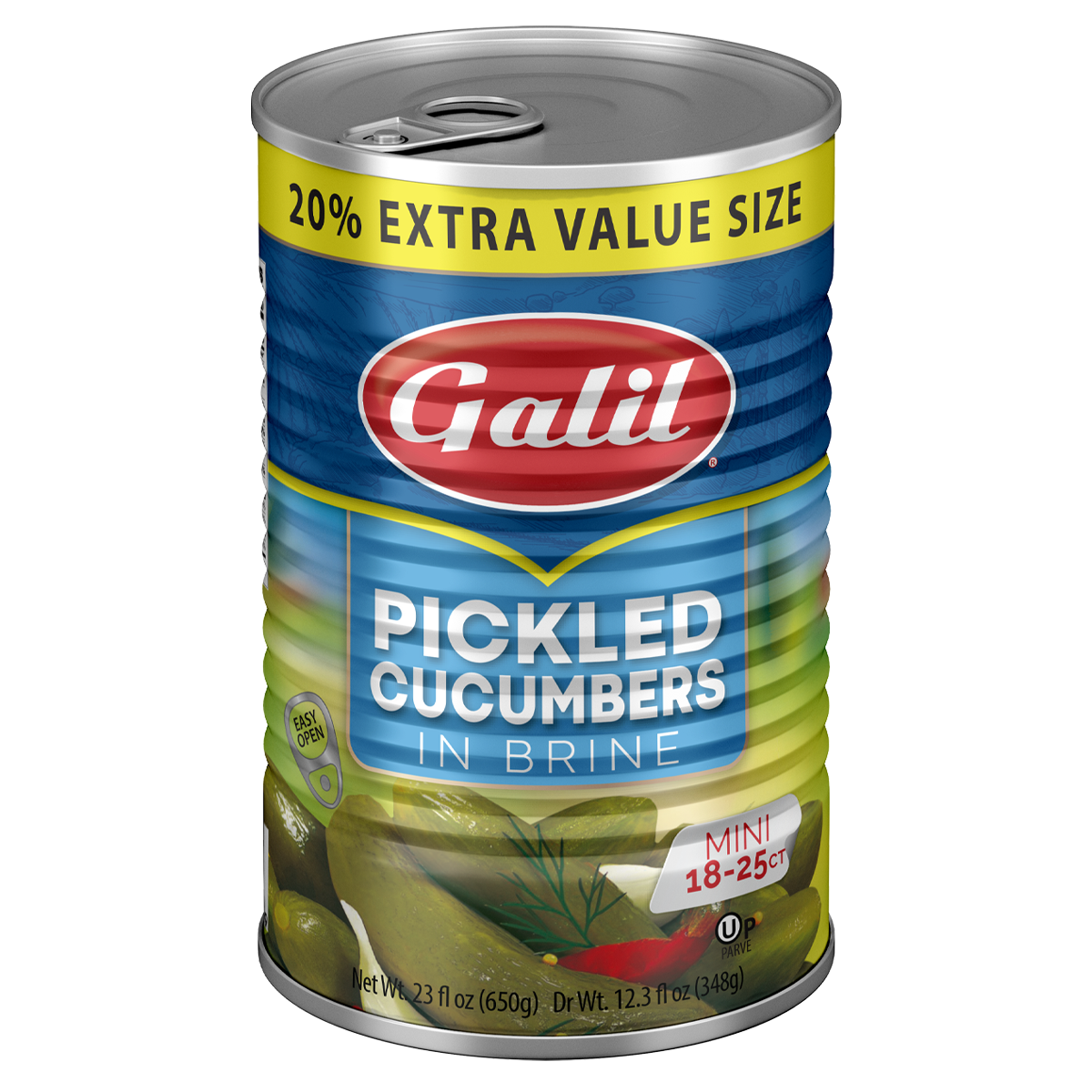 Cucumber Pickles in Brine, 18-25, Galil