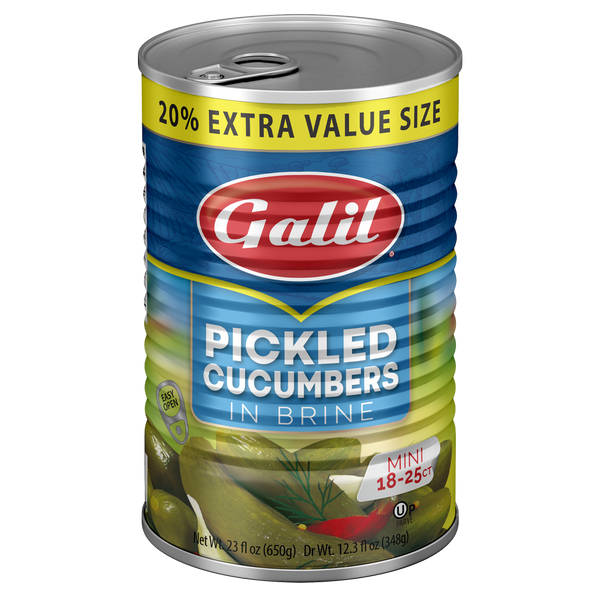 Cucumber Pickles in Brine, 18-25, Galil