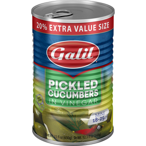Cucumber Pickles in Vinegar, 18-25, Galil