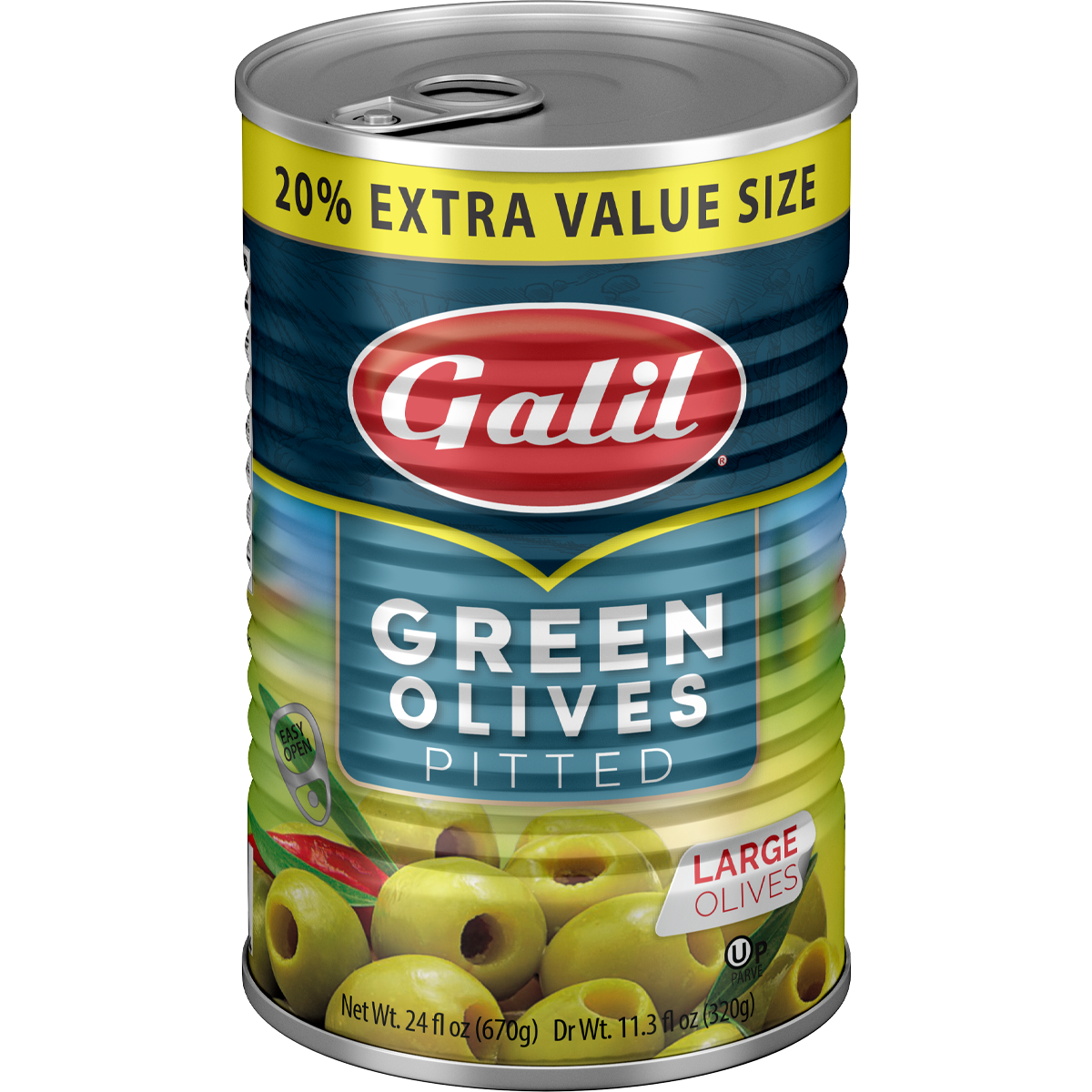 Green Olives Large Pitted, Galil