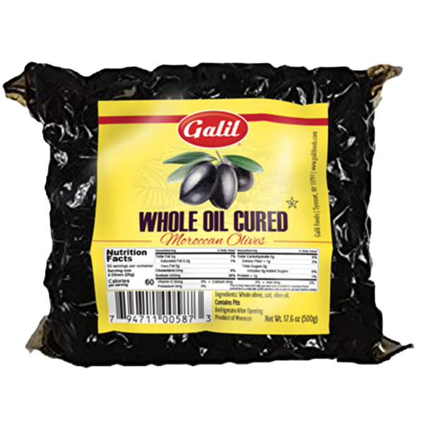Oil Cured Black Olives Vac-Pack, Galil