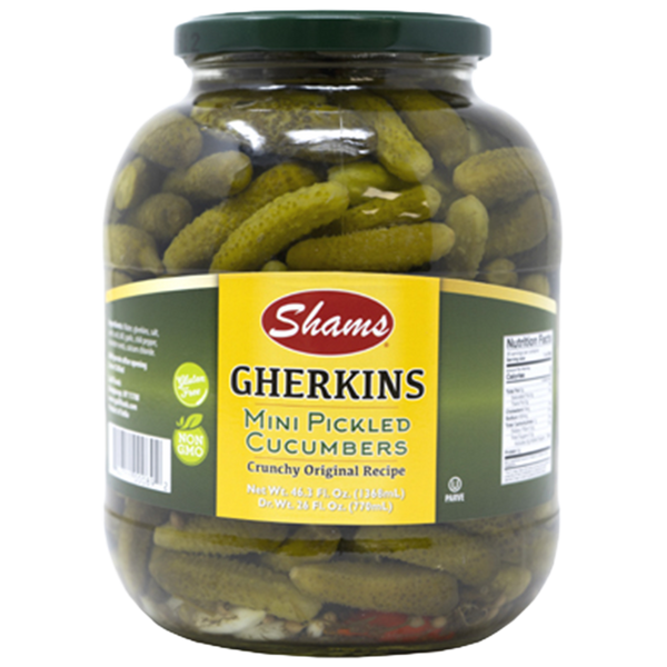 Mini Gherkin Pickles, Shams