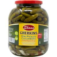 Spicy Mini Gherkin Pickles, Shams