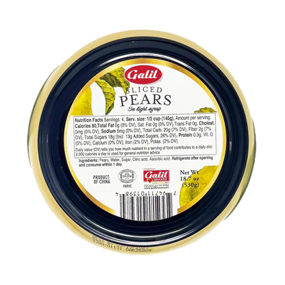 Sliced Pears in Light Syrup, Galil