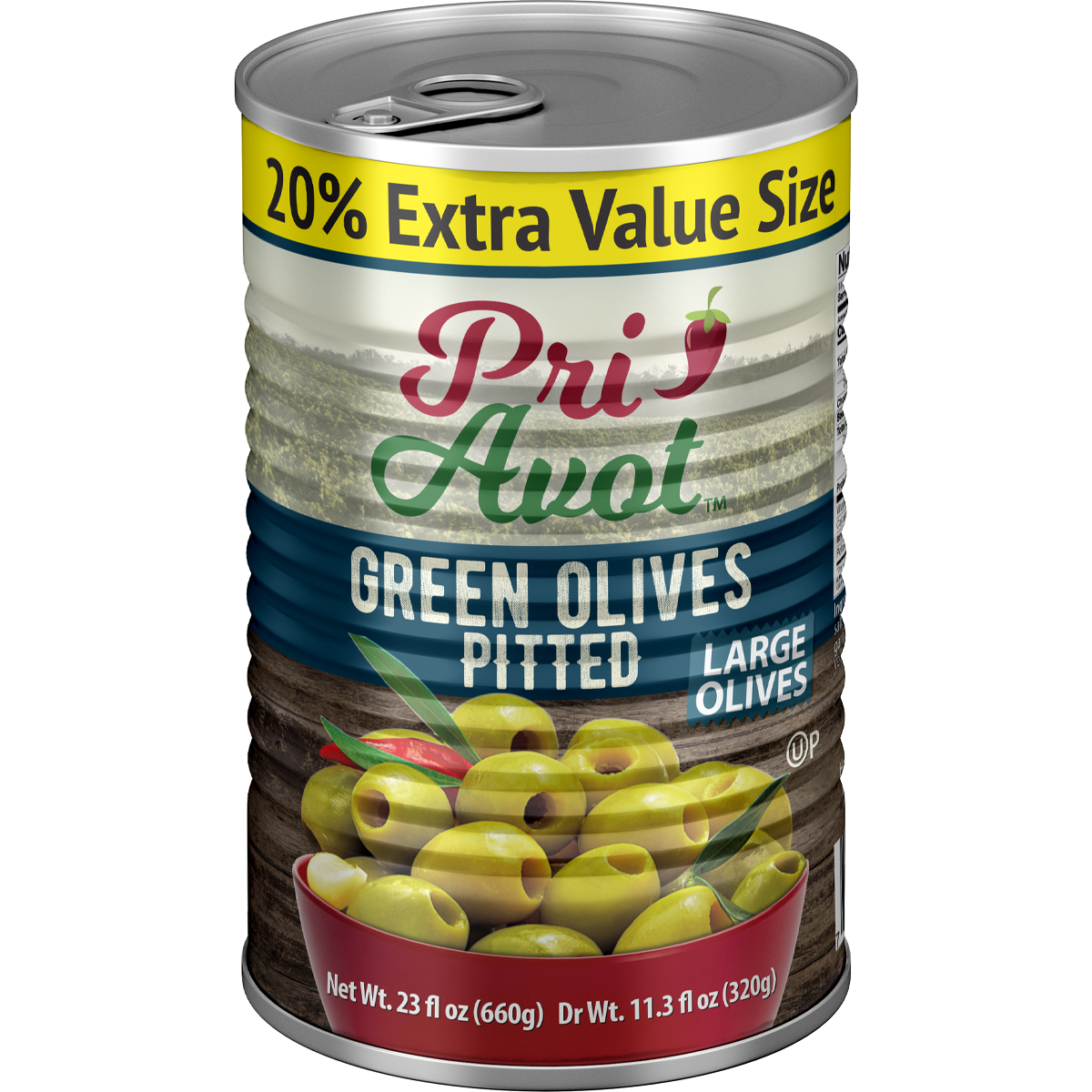 Green Pitted Olives 17-20, Pri-Avot