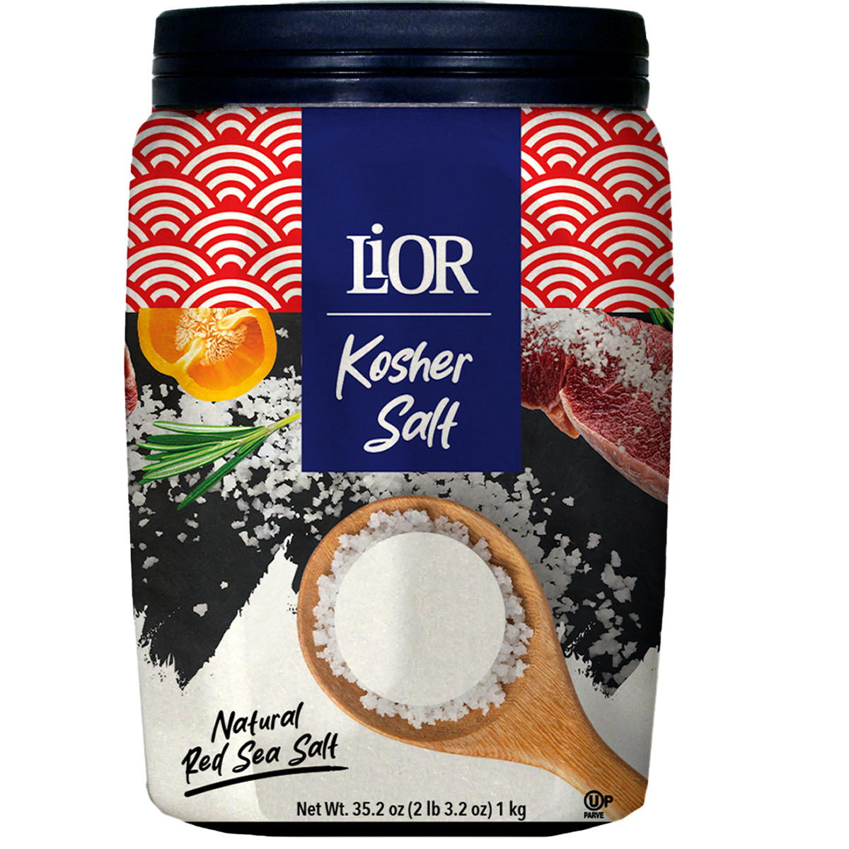 Kosher Salt, Coarse Sea Salt Chefs Jar, LiOR