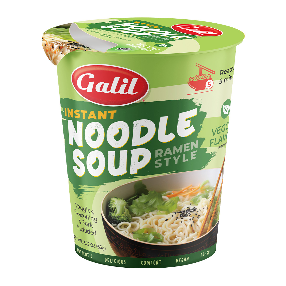 Gluten Free Rice Ramen Vegetable Instant Soup, Galil