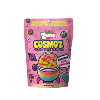 a bag of Zweet Cosmoz Freeze Dried Gummies Crunchy Pink Lemonade
