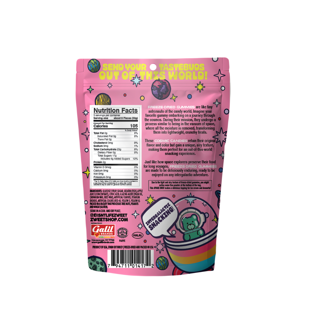 Cosmoz Freeze Dried Pink Lemonade, Zweet