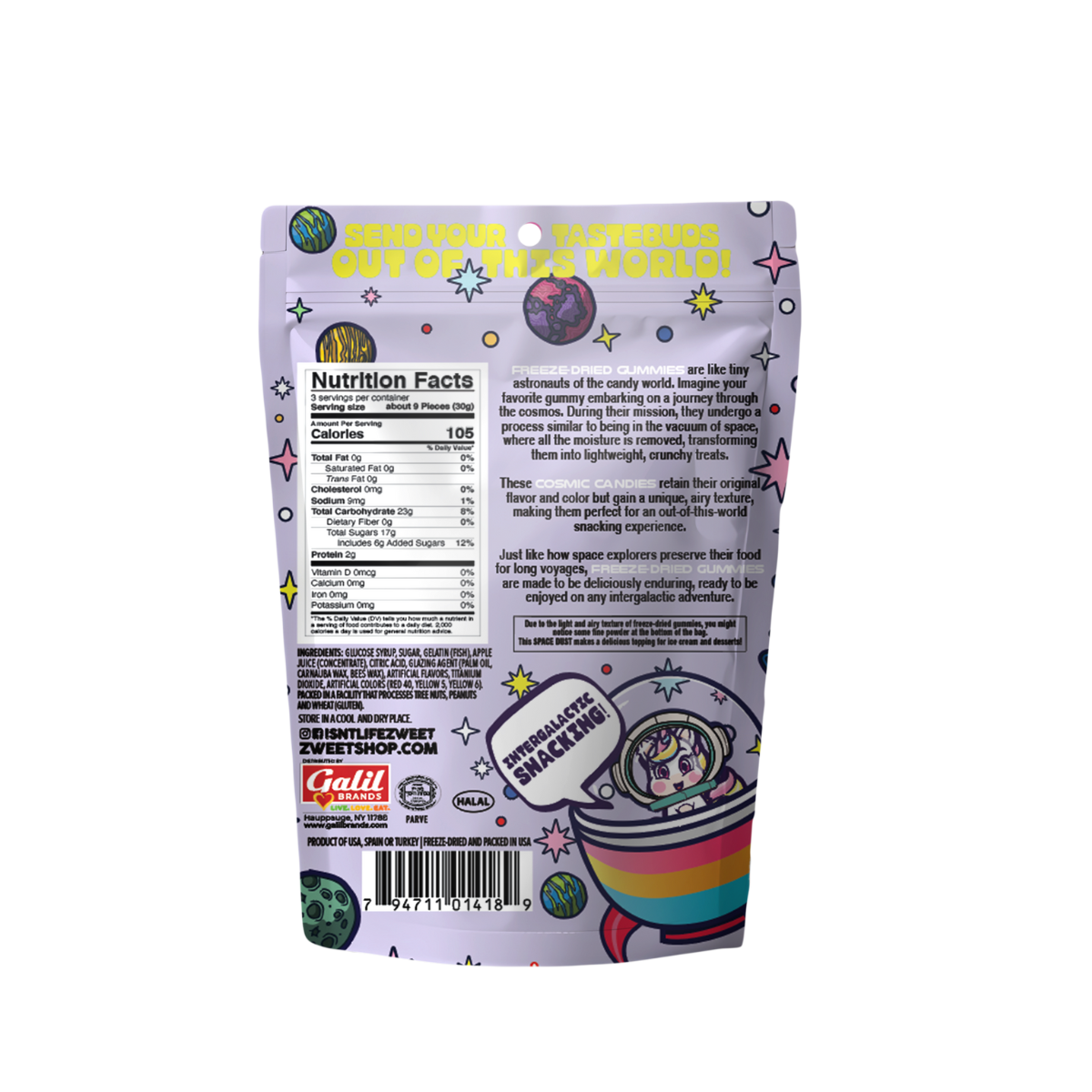 Cosmoz Freeze Dried Unicorn, Zweet