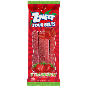 Sour Strawberry Belts | Zweet | Go-Pack | 4.5 oz