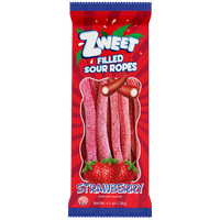 Sour Strawberry Ropes Filled | Zweet  | Go-Pack | 4.5 oz