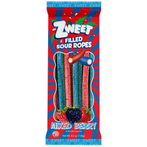 Sour Mixed Berry Ropes Filled | Zweet | Go-Pack | 4.5 oz