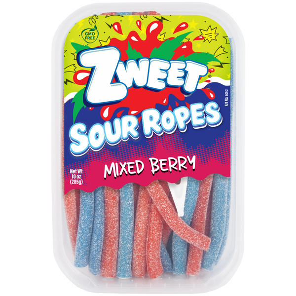 Sour Mixed Berry Ropes, Zweet