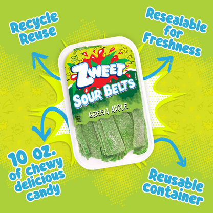 Sour Green Apple Belts, Zweet