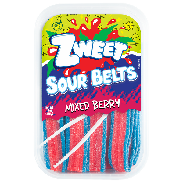 Sour Mixed Berry Belts | Zweet | 10 oz