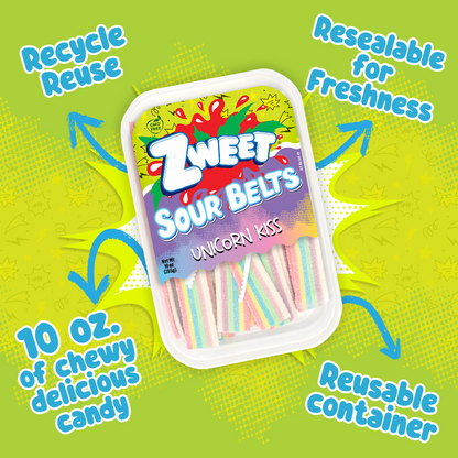 Unicorn Kiss Sour Belts, Zweet