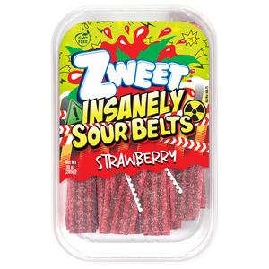 Insanely Sour Strawberry Belts | Zweet | 10 oz