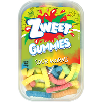 Neon Gummy Sour Worms, Zweet
