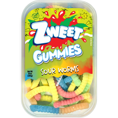 Neon Gummy Sour Worms, Zweet