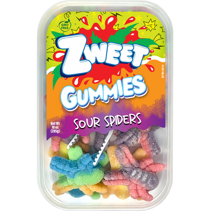 Sour Gummy Neon Spiders, Zweet