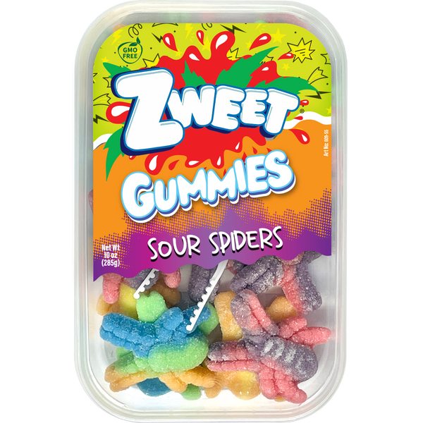 Sour Gummy Neon Spiders, Zweet