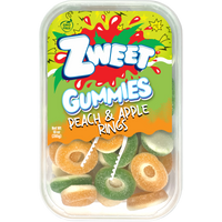 Gummy Peach and Apple Rings, Zweet