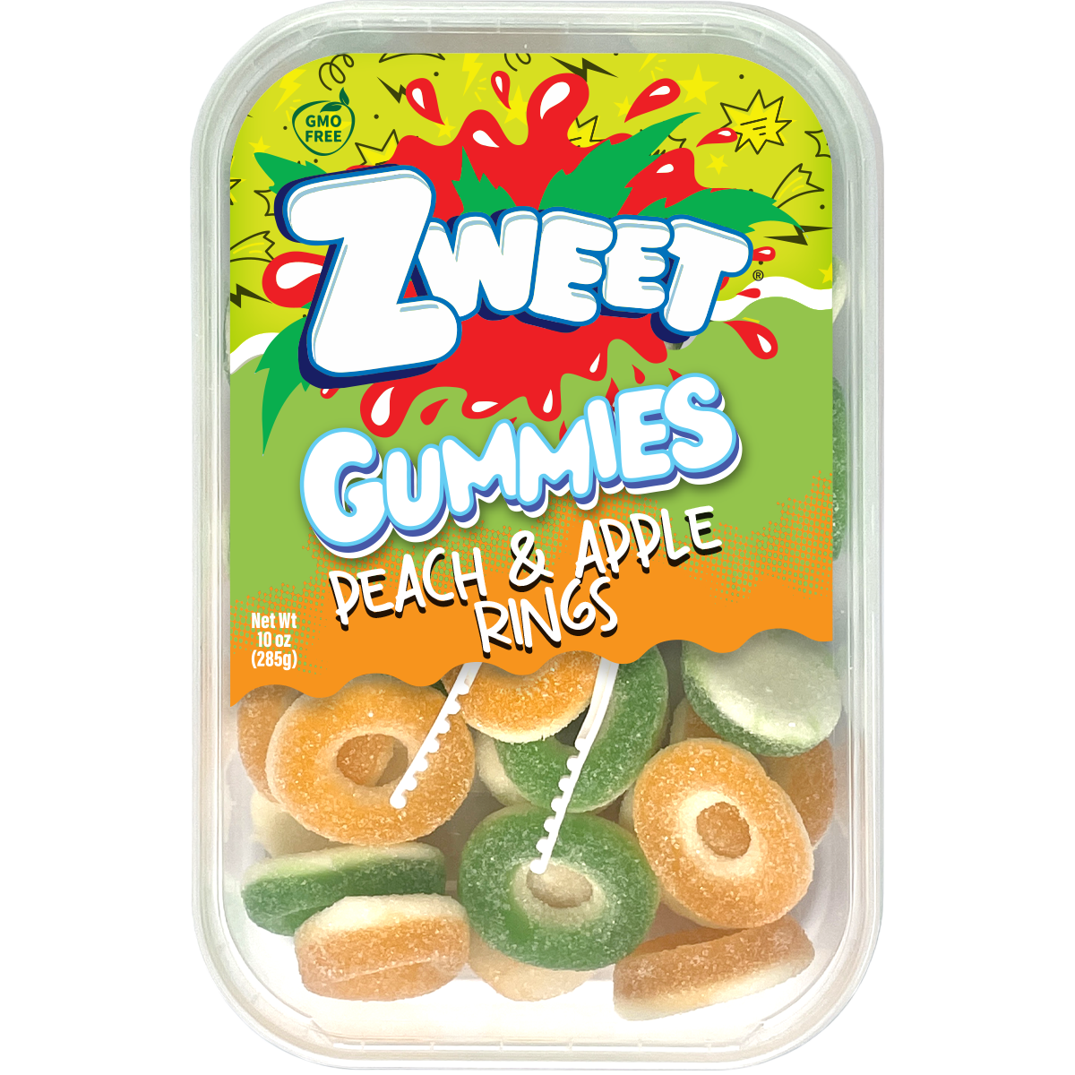 Gummy Peach and Apple Rings, Zweet