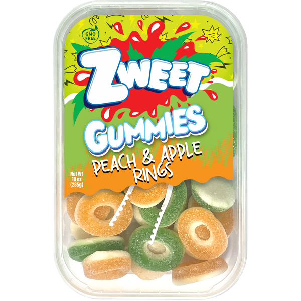 Gummy Peach and Apple Rings, Zweet – OurBasket