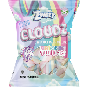 Cloudz Snackable Marshmallows Unicorn Twists | 3.5 oz | Zweet