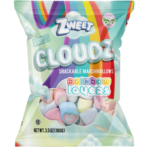 Cloudz Snackable Marshmallows Rainbow Layers | 3.5 oz | Zweet