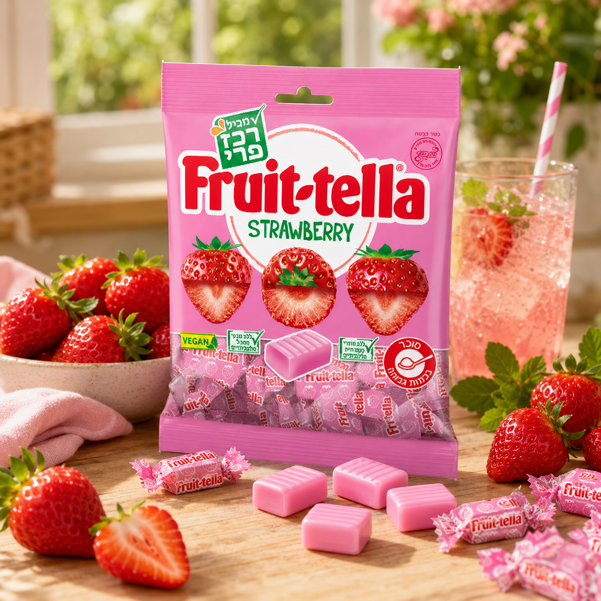 Fruit-tella Simply Strawberry Chewy Toffee Bag