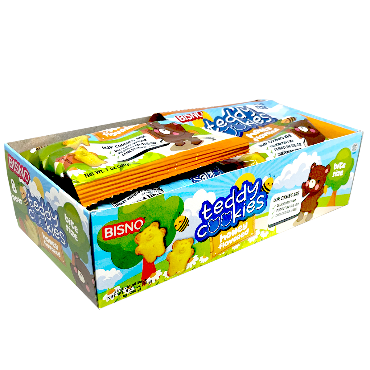 Teddy Cookies | Honey | Pack of 8 | 8 oz | Bisno