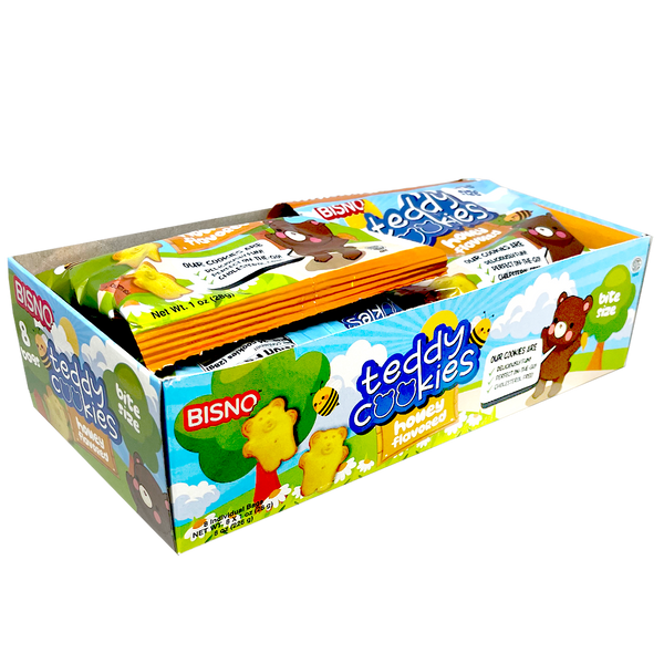 Teddy Cookies | Honey | Pack of 8 | 8 oz | Bisno