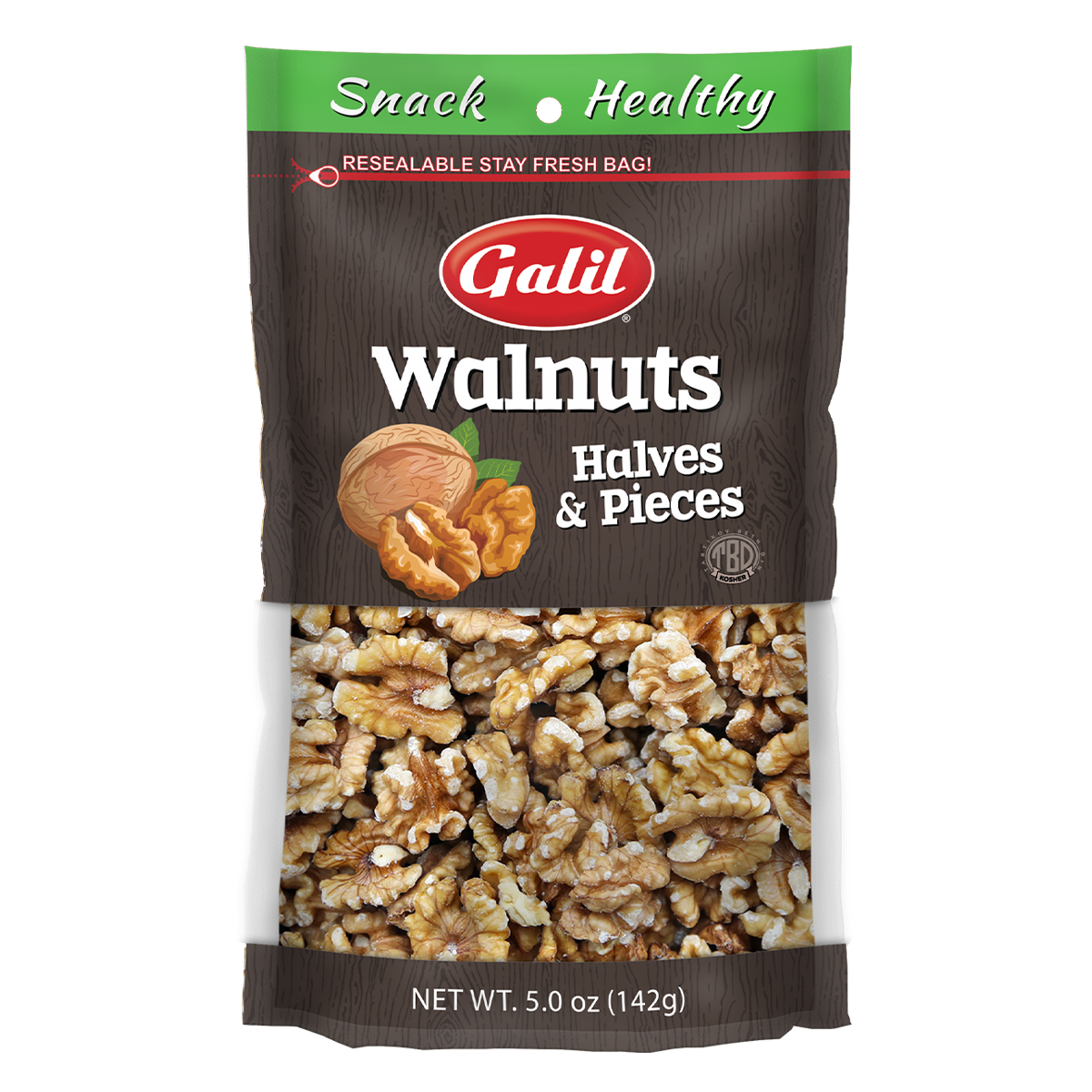 Raw Halves/Pieces Walnuts, Galil