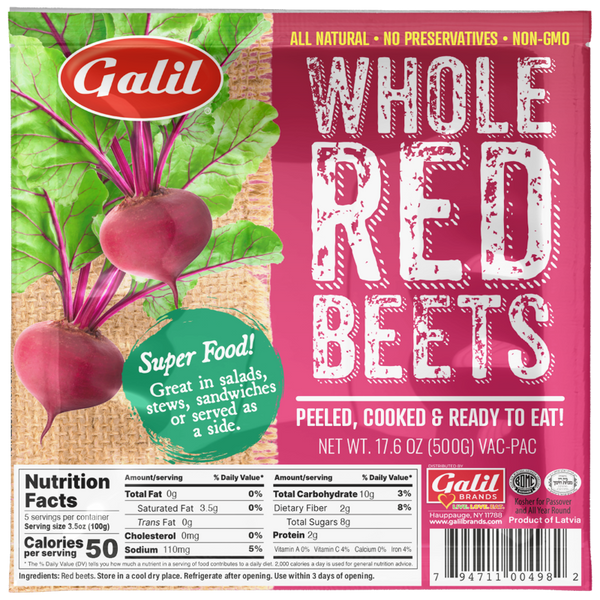 Whole Red Beets, Ready to Eat, Galil