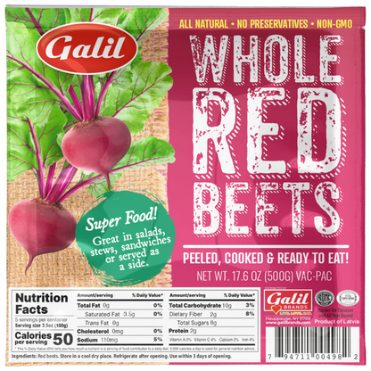 Whole Red Beets, Ready to Eat, Galil